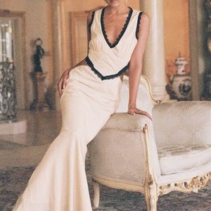 Princess Polly KEILA LACE TRIM MAXI DRESS CREAM Size 2